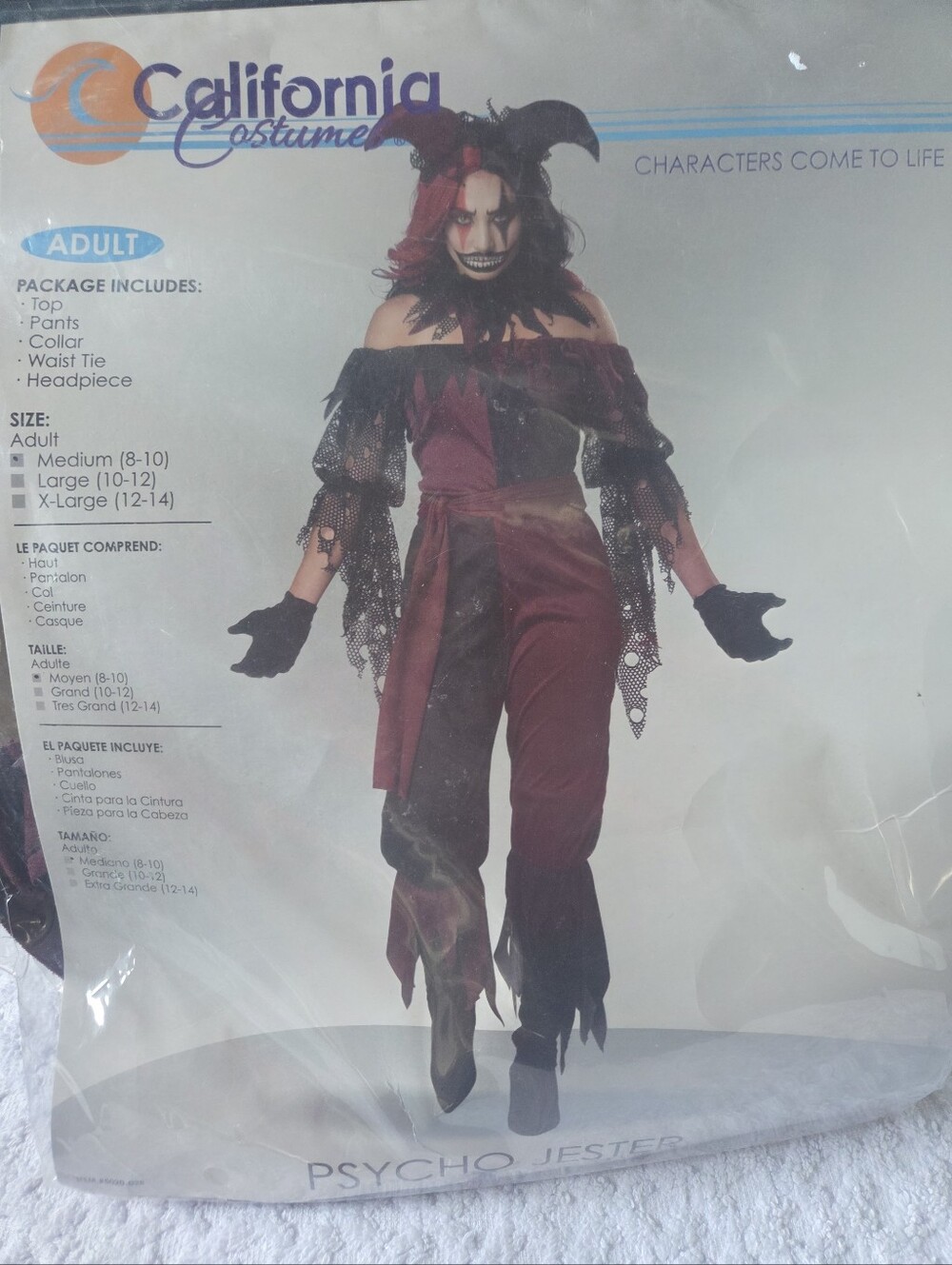 Psycho Jester Costume Adult Medium